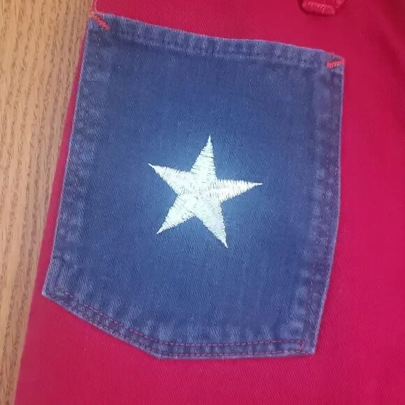 Vintage 1970s Wide-Leg Denim Jeans w/ Star Designed Pockets Sz 30" x 29" - Picture 4 of 7